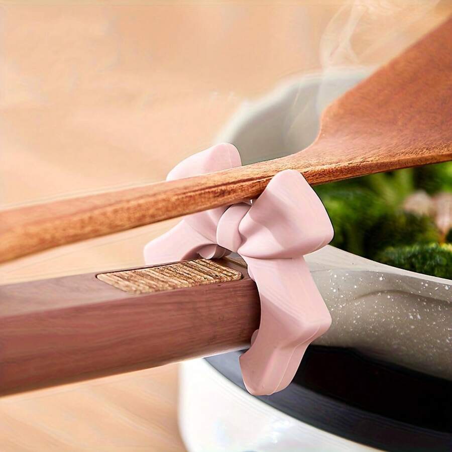 1/2 piezas Soporte antideslizante y resistente al calor para cucharas y espátulas de silicona | Diseño de media onda que ahorra espacio para organizar utensilios de cocina - Multicolor - Ver 1
