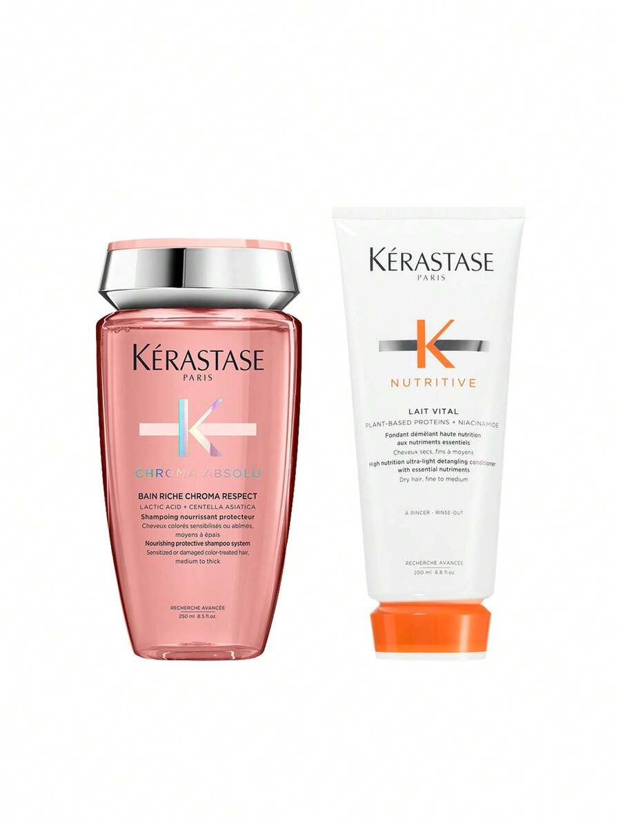 [Bundle] Nutritive Chroma Absolu Bain Riche Chroma Respect Shampoo 250 Ml + Lait Vital Conditioner 200 Ml - Nutritive - View 1