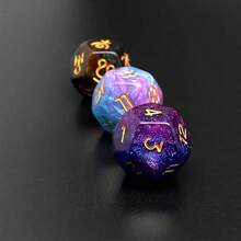Random Color Astrology Divination, 12 Zodiac Faces, Constellation, Tarot Card Game Accessories, Dice Set, Acrylic Pearl Astrology Dice - Multicolor - View 10