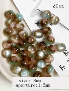 10 piezas de cuentas de resina perlada de color degradado, cuentas perladas de rosa soñadora, adecuadas para manualidades de cuentas DIY, pulseras, collares, pendientes, llaveros, encantos de teléfono, encantos de bolso, accesorios para el cabello, uso diario, regalos para familiares y amigos - Multicolor - Ver 13