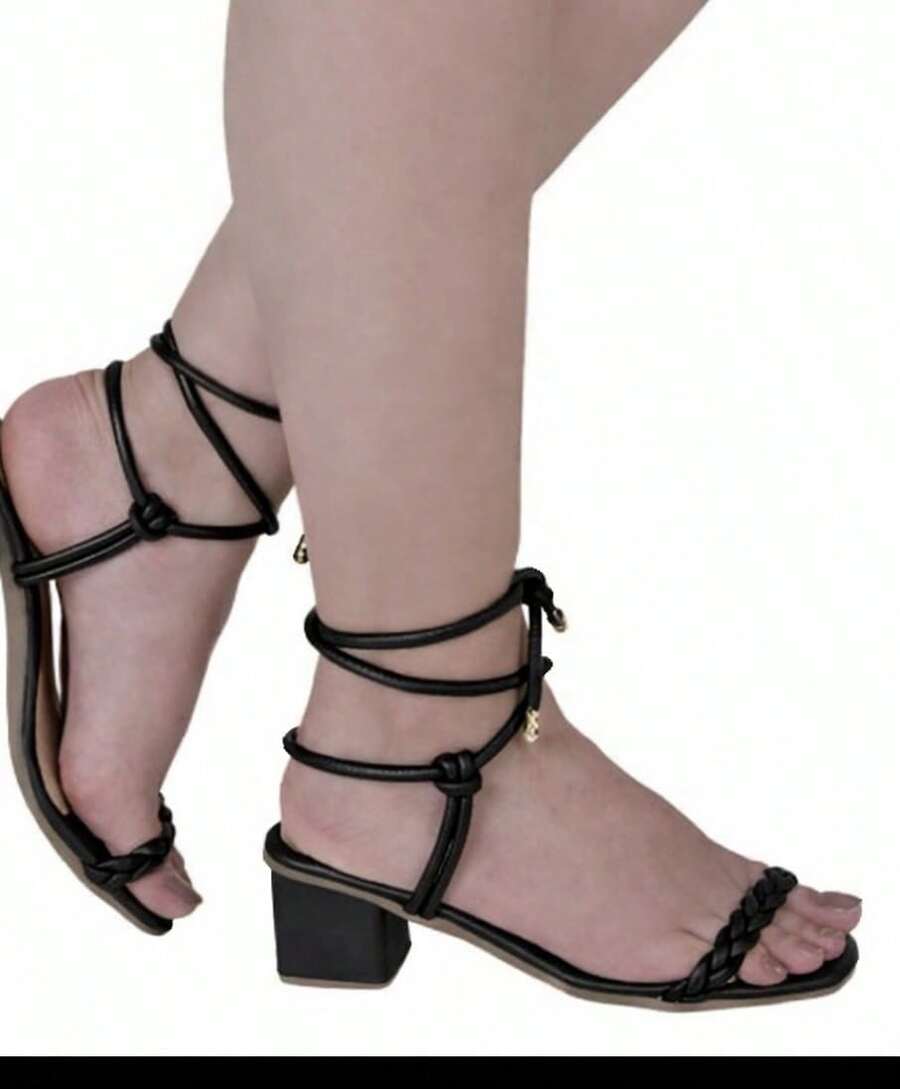 Women Heeled Sandals - 黑色 - 查看 1