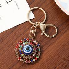 Móc khóa hình mắt quỷ mới, mặt dây chuyền đính đá lấp lánh phong cách retro, quà tặng nhỏ tinh tế, phụ kiện hợp kim kẽm sáng bóng kiểu Bohemian, thích hợp cho mùa hè. - Con mắt ác - Xem 5