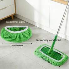 4pcs Washable Mop Pads, Reusable Round Mop Refills Dual-Use Dry Wet, Durable Polyester Fiber Mop Replacement Pads For Floor Care, Highly Absorbent Cleaning Pads - 4 món đồ màu xanh lá cây - Xem 6