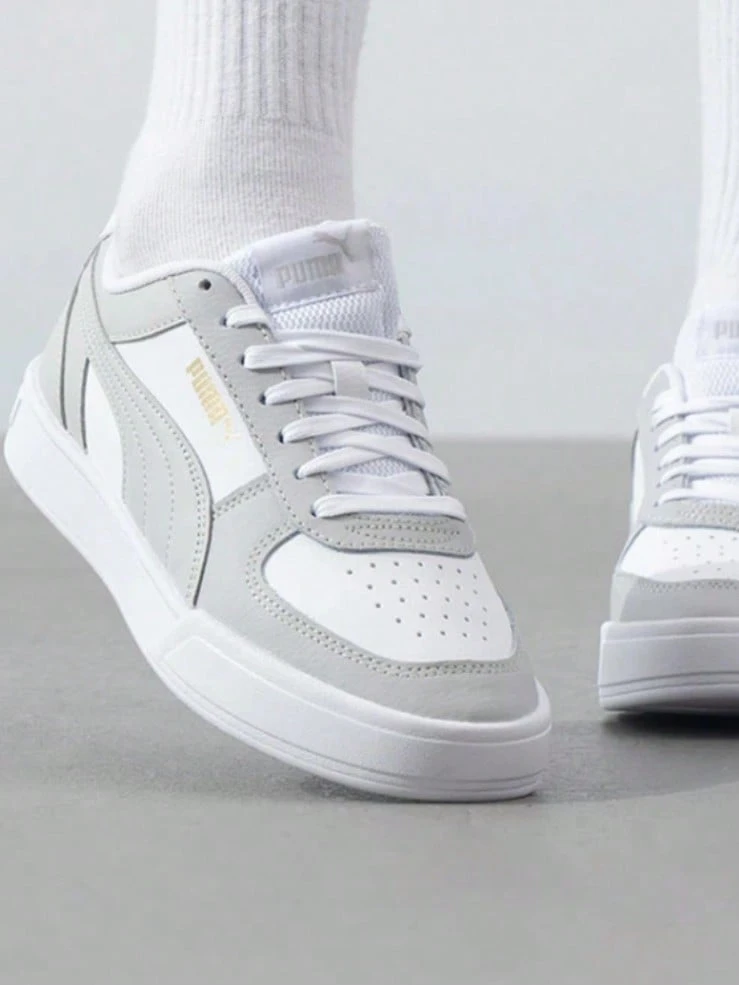 PUMA彪馬 Caven 低筒 板鞋 男女同款 白灰色 - 白灰色 - 查看 1