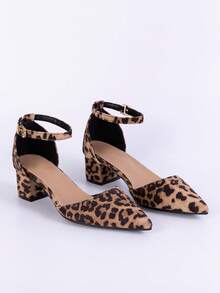 Giày sandal nữ mùa hè mới, kiểu dáng tối giản, thanh lịch, đế chunky, quai ngang thoải mái, chất liệu da mềm mại, gót trung bình, mũi nhọn, thích hợp cho hoạt động ngoài trời. - Beo - Xem 4