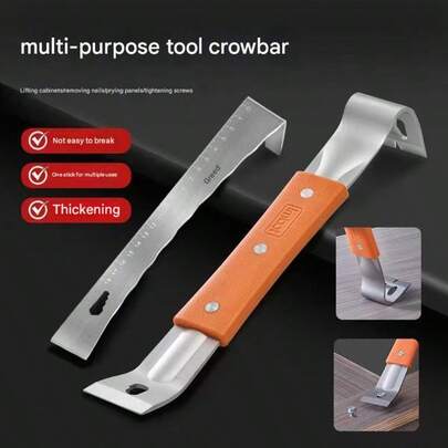 Pé de cabra multifuncional Imbot em metal - Extrator de pregos durável e raspador para madeira, ferramenta manual não elétrica, adequada para instalação de portas e armários.