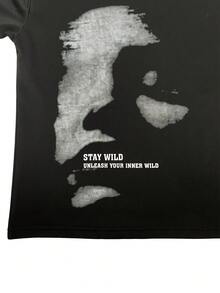 Men's Casual Sports T-Shirt, Featuring Multi-Functional Long Sleeve Design And Letter Graphic Print, Suitable For Spring And Autumn. Can Be Paired With Short Sleeve Letter Print T-Shirt For Outdoor Activities In Autumn. - Black - View 5