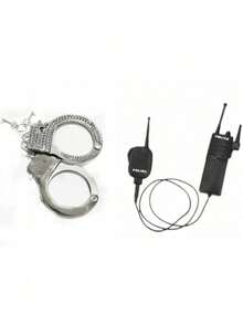 1pc Metal Handcuff With Plastic Handle, Diameter Less Than 5cm (Note: The Rhinestone Handcuffs Are Handmade With Glue, So There May Be Some Excess Glue On The Surface) Halloween - Multicolor - View 10