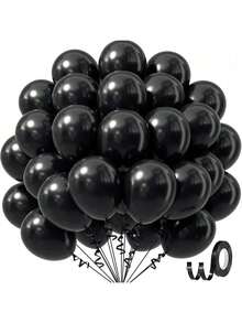 10/20pcs 10 Inch Black Latex Balloons, Luxurious Party Decorations For Wedding Birthday Baby Shower Bridal Shower Graduation Anniversary Opening Ceremony Christmas New Year Valentine's Day Home Room Backdrop Party Supplies - Black - 查看 8