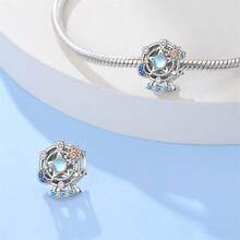 1 Mặt dây chuyền hình thiên thể bằng bạc Sterling 925, hình mặt trăng, sao, bướm, kính thiên văn ma thuật, mặt dây chuyền đính đá Zirconia xanh dương, phù hợp với vòng tay kiểu Châu Âu, quà tặng tự làm trang sức. - Nhiều màu - Xem 4