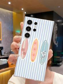 1个复古条纹印花软透明手机壳，兼容华为荣耀、Galaxy A04e/12/A13/A14/A34/A50/A52/A53/A54/S21/S22/S23/S24/S25/S25Ultra/S25FE/S26/S26 Plus/S26 Ultra/S26 Edge、6A/7A/8A、12T/13T/15T/15T Pro - 無色 - 查看 5
