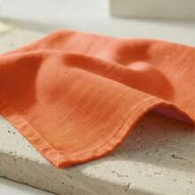 12pcs Solid Color Cloth Napkins, Washable Cotton Table Napkin For Household Dining Fall Autumn Decor Wedding Hotel 45*45cm - Orange - View 3