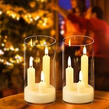 1pc LED Candle Light Set, Indoor/Outdoor Tabletop Atmosphere Lamp, Battery Powered (Batteries Not Included), Flickering Flame Night Light, Suitable For Home, Bedroom, Proposal, Christmas, Halloween, Party, Camping Decor - Candle - View 6