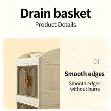 1PC Large Capacity Rotary Bean Dispenser With Divider -10lb-20lb - Waterproof, Moisture-Proof, Insect Proof Bean Storage Container, Suitable For Kitchen Organization, Grain, Nut, Flour, Rice Moisture-Proof And Leak Proof - Portable Kitchen Storage Container - Apricot 3-layer - View 2