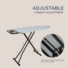 Stable Metal Ironing Board, Height Adjustable Foldable Design With Iron Rest - Multicolor - View 4