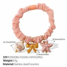 QASW European And American Cross-Border Color Small  Pleated Hair Ring Exquisite High-End DIY Pendant Decoration Girl's Heart Hair Rope - FQ01OE-PJ783DRG-PJ259G-PJPJ355PKG - Xem 1
