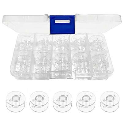 EDCUEBE7 20个透明/彩色缝纫机梭芯套装，带收纳盒，适用于兄弟、简美及大多数缝纫机