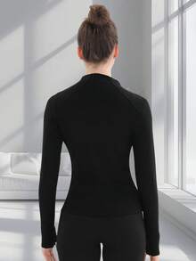 Ladies' Slim Fit Streamlined Performance Pocket Zipper Long Sleeved Jacket Low Impact Yoga Daily Spring Outdoor Sports, Pilates - 彩色 - 查看 3