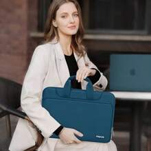 MOSISO 360 Protectora Bolsa de Hombro Compatible con MacBook Air/Pro13-13.3 Pulgadas Portátil Compatible con MacBook Pro 14 M5 M4 M3 M2 M1 2025-2021 Manga Color a Juego con Cinturón Verde Cazador - 13.3 pulgadas - Ver 2