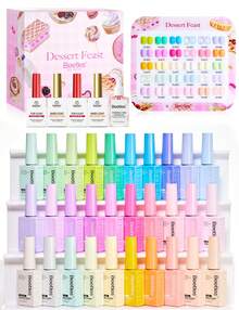 Beetles 30 Colors 10ml Each HEMA Free Spring Gel Polish Kit With Top And Base Coat, Swatch Card Soak Off UV LED Manicure - Tiệc tráng miệng - Xem 2