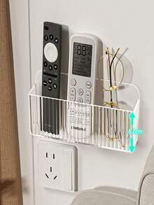 1/2/3pcs Remote Control Storage Box, Wall-Mounted TV/AC Remote Holder, Acrylic Transparent Wall-Mounted Phone/Cosmetic Organizer - Multicolor - View 4