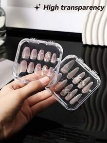 1/12pcs Nail Art Organizer Set, Nail Tip Box With Lid - Dustproof Clear Storage Box For Press-On Nails, Jewelry (Necklaces, Bracelets, Rings) False Eyelashes And Other Cosmetics, Nail Art Organizer - View 5