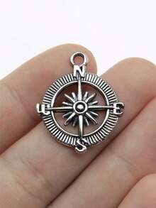 10pcs 24x29mm Compass Charms Pendant For DIY Jewelry Making Necklace Keychain Phone Chain Bracelet Making Accessories Handmade Craft Making Findings - Compass - View 11