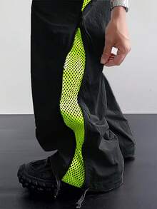 Men's Street Style Jogger Pants - With Side Stripes, Pockets And Drawstring Waist, Contrast Color Casual Sweatpants - Green - View 5