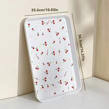 1/4Pcs Multifunctional Cherry Pattern Rectangular Plastic Serving Tray, Reusable Dinner Tray For Food, Snack, Dessert, Fruit, Large Capacity Stackable Storage Tray, Tea Tray, Serving Plate, Suitable For Student And Adult Use In Home, Kitchen, Dorm, Office, Rrestaurant, Picnic - Multicolor - View 19