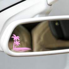 Pegatinas de silueta de árbol de coco de playa, adecuadas para pegatinas de decoración del interior del automóvil, hermosas pegatinas de silueta de playa y árbol de coco para el espejo retrovisor del automóvil, pegatinas de decoración del hogar - Pegatinas decorativas - Ver 6