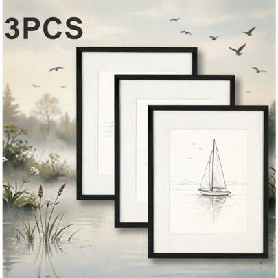 3 Set A2 Wall Hanging Picture Frames 45 X 62.4cm Modern Simple Photo Frames For Posters Certificates Prints Portrait Landscape Home Office Decoration