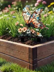 Acrylic Butterfly & Flower Design Garden Stakes, Indoor/Outdoor Potted Plant And Yard Decor, Waterproof & Wear-Resistant - C - View 5
