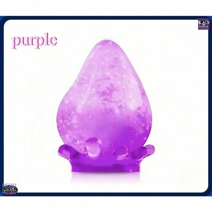 Easter Gift Squishy Drop Shaped Stress Relief Toy, 1 Count Ice Cube Shaped Squishy Toy, Sensory Toys For Kids With Autism, Fidgets For Classroom Prize Toys, Decompression Squeeze - 紫色 - 查看 1