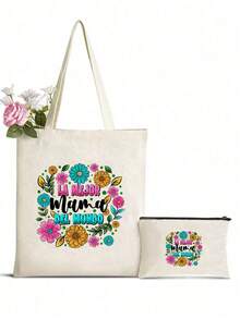 Happy Mothers Day Tote Bag, Mothers Day Tote Bag, Mothers Day Gift, Gift For Mom, Mom Tote Bag, Best Mom Tote Bag,Best Mom Gift,Shoulder Bag,Women's Printed Tote Bag, Canvas Shopping Bag, Women's Shoulder Bag, Gift For Mom , Beach Bag/Mom Gift Design,Mexican Mother's Day Png,Mother's Day Sublimation - Multicolor - View 6
