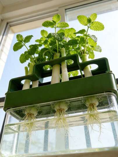 Hydroponic Green Onion Planter, Designed Specifically For Growing Green Onions, Uses Water Culture System For Repeated Growth. Convenient For Home Use, No Soil Required, Easy To Harvest High-Quality Produce