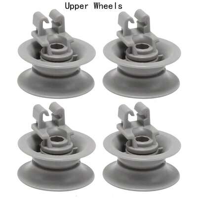 4Pcs Dishwasher Lower / Upper Wheel Assembly 611475 Replacement For Dishrack Lower Rack Wheel Replace# Bsh-00611475 1559847 AH3477735 AH8727387 Grey