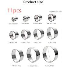 11/12pcs Stainless Steel Round Cookie & Cake Cutters | Multi-Size Baking Cutting Tools For DIY Pastry And Dessert Shaping, Suitable For Daily Baking And Holiday Pastry Making - View 13