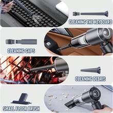 SUITU Multifunctional Cordless Mini Handheld Car Vacuum Cleaner, 11.1V 2000mAh USB Rechargeable, 3 Adjustable Suction Levels, Dual Suction & Blow Function With Multiple Attachments, Powerful Durable Vacuum For Car, Keyboard, Home & Pet Hair Cleaning - Multicolor - View 8