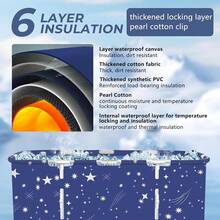 Extra Large Adult Foldable Bathtub | Luxury Spa Experience, High-Efficiency Heat Insulation, Heat & Cold Resistant | Ideal For Small Spaces, Outdoor & Patio Use - 870 Gallons/Starry Sky - View 4