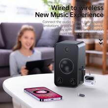 VAORLO 蓝牙5.4多点音频发射器接收器，3.5mm AUX接口，TF卡，HIFI立体声音乐双流无线适配器，带麦克风和LED显示屏，适用于电视、电脑、音箱、汽车、飞机等设备。 - Wireless Adapter - 查看 11