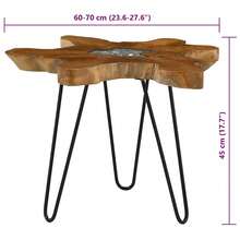 Coffee Table 70x45 Cm Solid Teak Wood And Polyresin - Multicolor - View 7