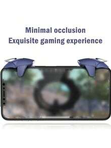 Blue Gamepad Mobile Game Assistant Tool Mobile Game Accessories Shooting Key Controller Auxiliary Artifact Shooting Game Assistance Enhance Gaming Experience Blue Shark Phone Trigger For /COD Mobile, 4-Finger Linkage, Fast Shooting, No Obstructed View, Compatible With IOS/Android Phones Spring Gift Birthday - Blue - View 12