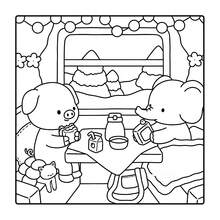 GDTME Cute Animal Friends Coloring Book, Suitable For Adults, Comfortable And Fun, Simple Bold Doodle Design, Can Be Used For Anxiety Relief Coloring, Pearl Paper Cover, Size 7.9x7.9 Inches, Birthday And Valentine's Day Gift, Back To School Stationery, Personalized Gift, Fun Gift, Comes With 5 Stickers - Cute Animal Companions 1 - View 4