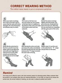 女士高压缩过膝袜，透气柔软显瘦露趾设计，舒适保暖压缩袜 - 黑色 - 查看 5