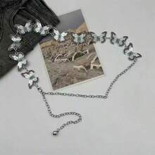1pc Women's Retro Silver Butterfly Bohemian Chain Series Personalized Exaggerated Sexy Style Suitable For Mini Skirt, Bikini, Jeans Belts Women - Multicolor - View 5