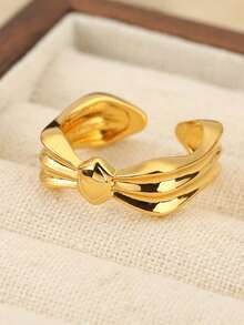 1 Elegant And Sophisticated Bow Ring With An Open Mouth, Exquisite And Luxurious, Versatile For Daily Wear By Women, Can Be Given As A Gift To Friends Or Lovers - Bow Ring - View 3