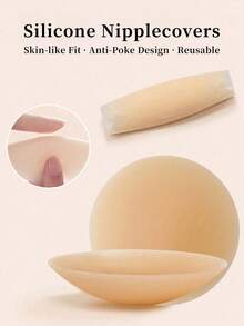 2/4片装无痕隐形乳贴，超薄可重复使用，防水隐形乳贴，适用于婚纱、背心、泳衣、日常穿着 - 彩色 - 查看 3