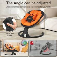 Baby Swings For Infants, Portable Baby Swing For Newborns With Bluetooth, Electric Infant Swing With 5 Speed Motions, 12 Soothing Melodies & Remote Control (Max 20 Lbs, Orange) - 美規A型插(110-127V) - 查看 5