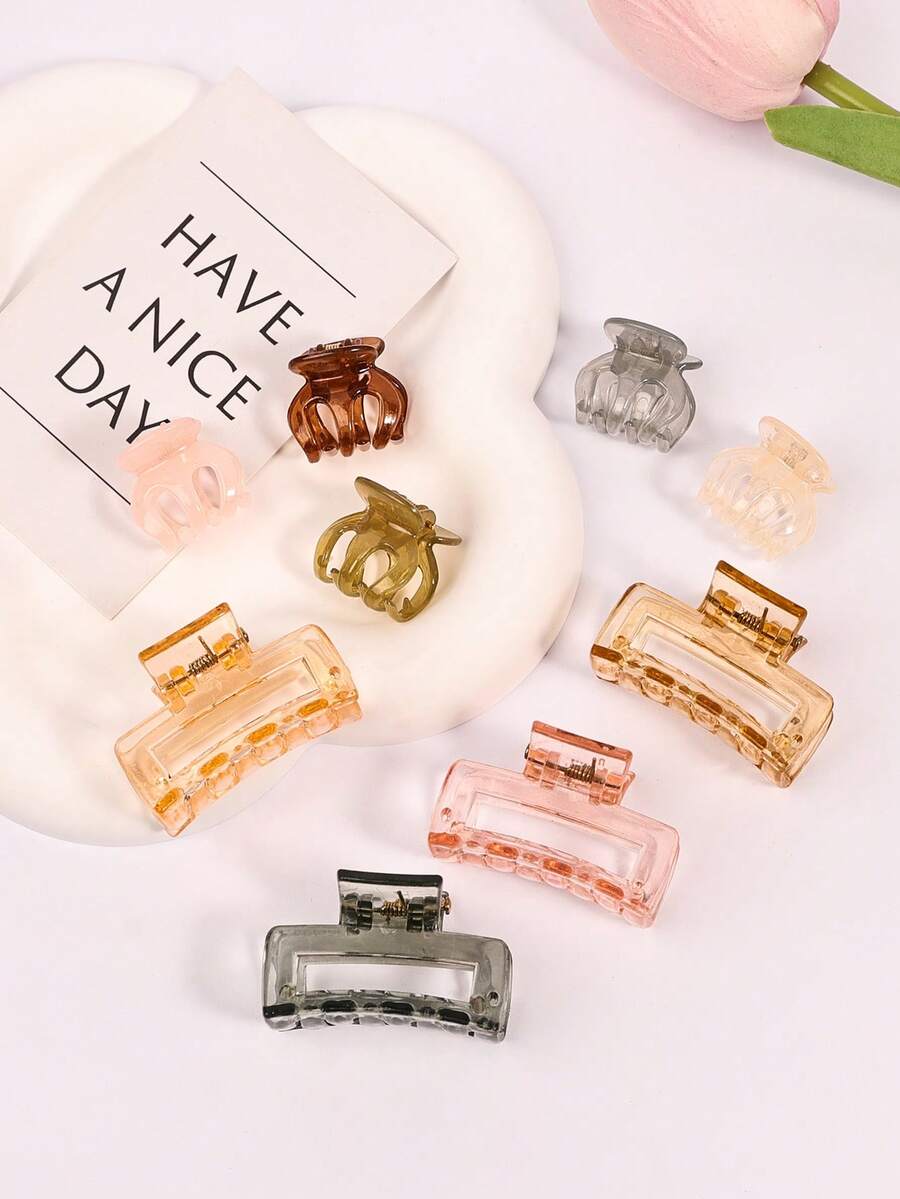 9pcs Minimalist Versatile Hair Clips For Women - Multicolor - View 1