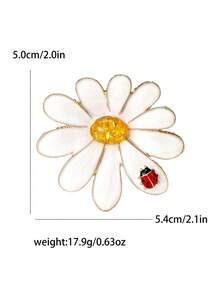 Luxury Enamel Ladybird And Chrysanthemum Brooches - Plant Pins For Women Casual Party Jewelry Accessories / Friends Gifts Badges Decoration - Chrysanthemum - View 8
